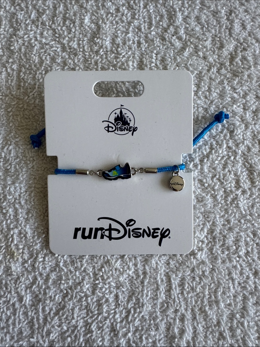 Disney Run Disney Blue Sneaker Charm Bracelet with Silver Logo Tag